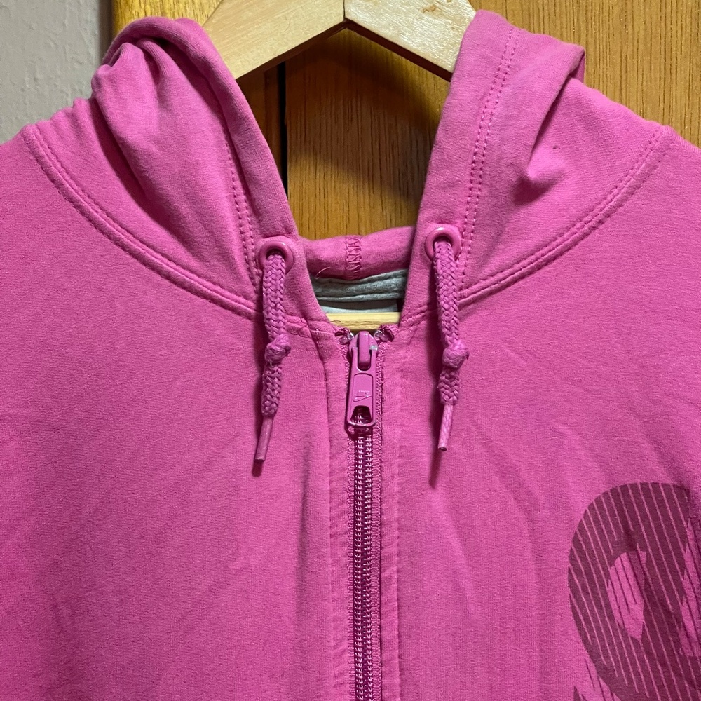 Nike Dri-FIT Pink Zip Up Hoodie Jacket Womens Large Sporty Y2K Activewear - Picture 3 of 12